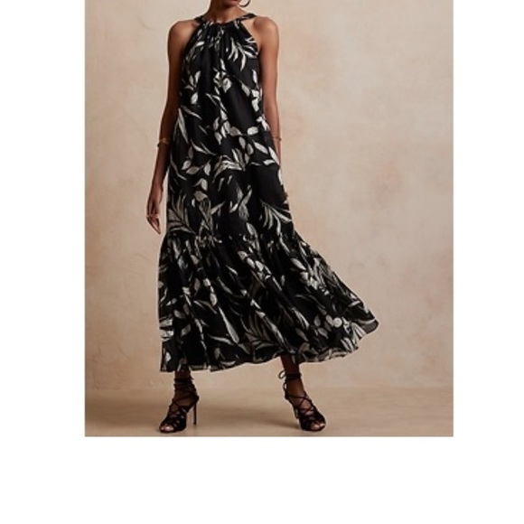 Banana Republic fino ramie maxi Dress size Large linen/cotton - Picture 1 of 10